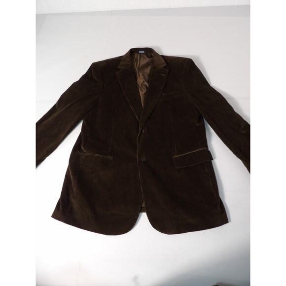 Meeting Street Mens Corduroy Blazer 44L Long Brown Double Button Career Party - Picture 3 of 16